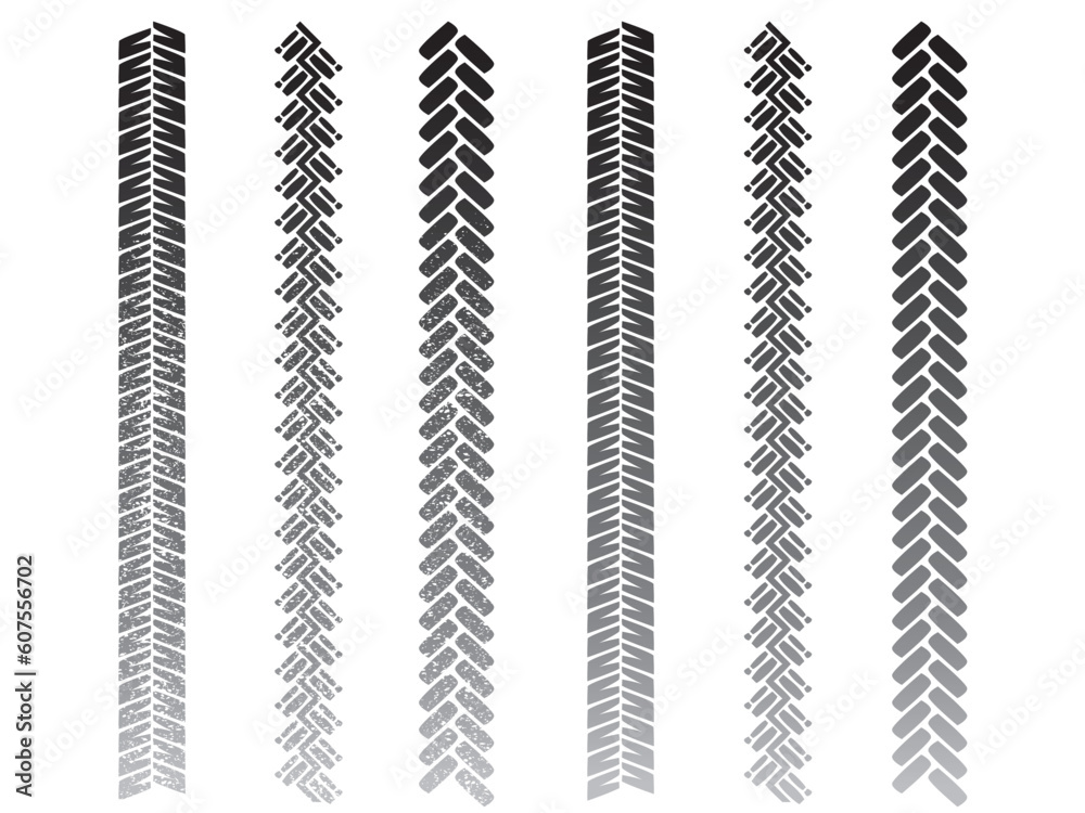 Set of clean and muddy tyre tracks for use in your designs. Set of clean and muddy tyre tracks for use in your designs.