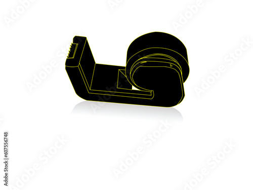 sellotape cutter on isolated background