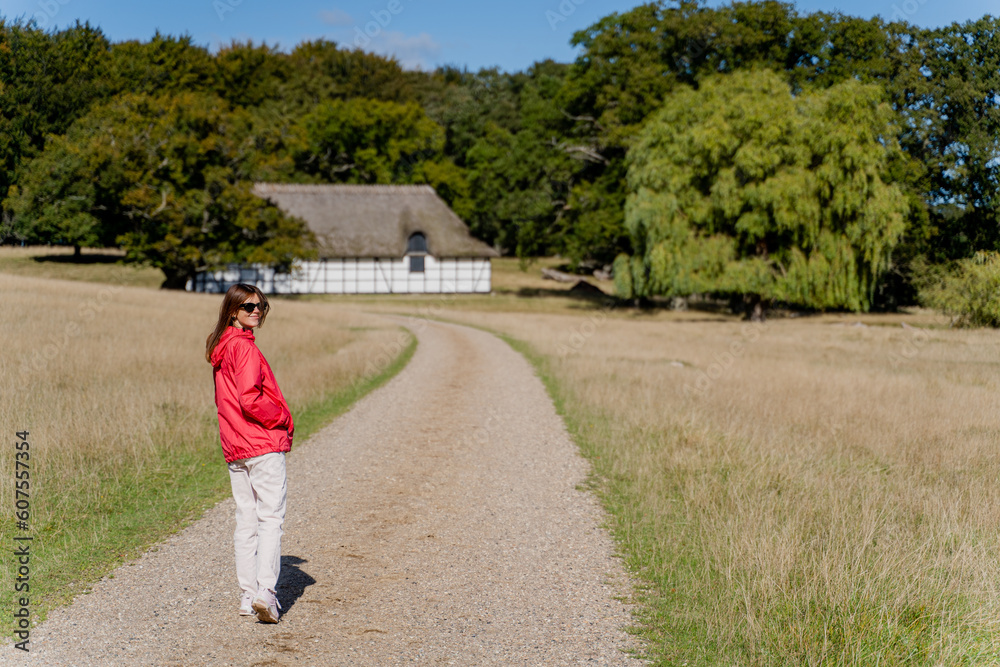 Fototapeta premium Journey. A tourist travels around the country. Denmark.