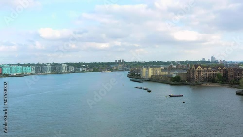 London City River Thames Drone View