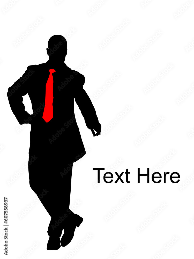 businessman pointing downwards with white background