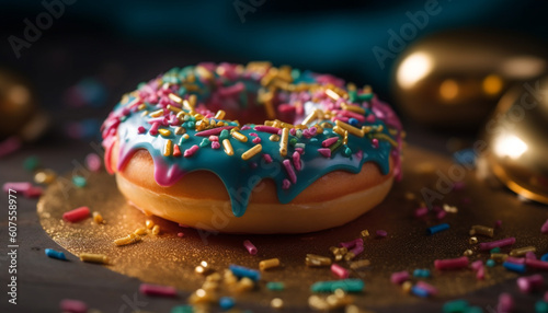 donut with chocolate icing and sprinkles generated by AI © Jeronimo Ramos