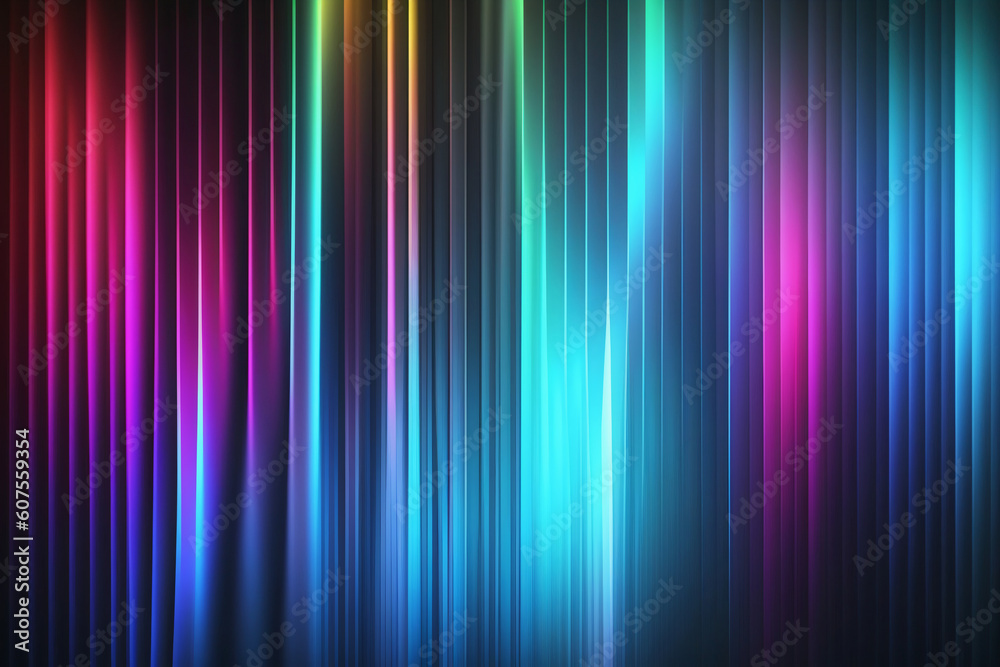 3D Render of Colorful Rainbow Holographic Chromatic Gradient Abstract Background