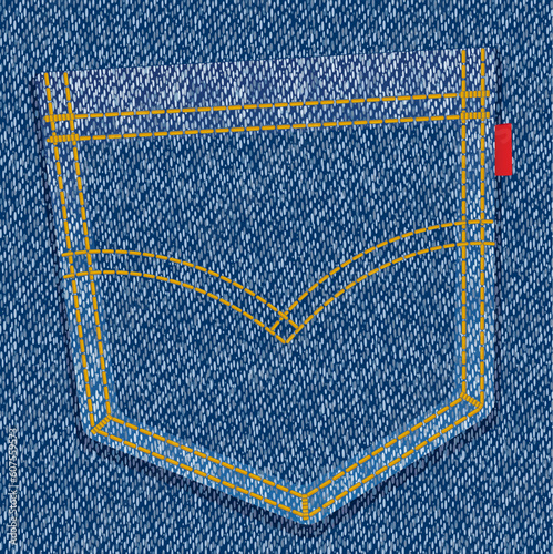 vector illustration - blue jeans pocket