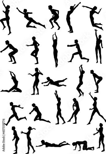 Illustration of sexy volleyball silhouettes