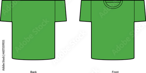 A model of a t-shirt design template on white background