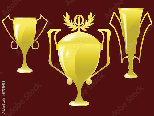 Cups - the award for a victory over competitions in a vector