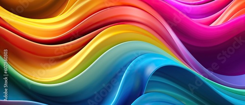 Rainbow Wavy Satin Background for presentation design. Suit for business  corporate  institution  party  festive  seminar  and talks