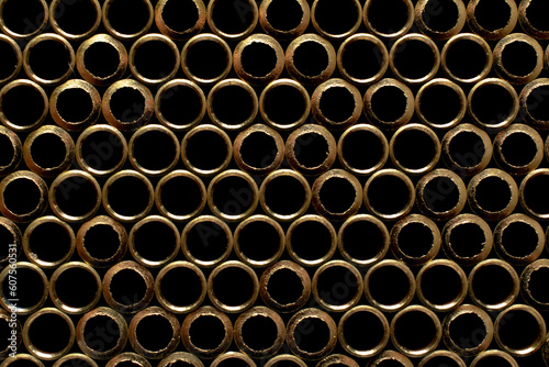 tubes arranged in a honeycomb.