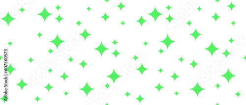 Simple Vintage Y2K Style Starry Seamless Vector Pattern. Trendy Geometric Print with Neon Green Stars Isolated on a White Background. Creative Minimalist Endless Design ideal for Fabric. RGB Color.