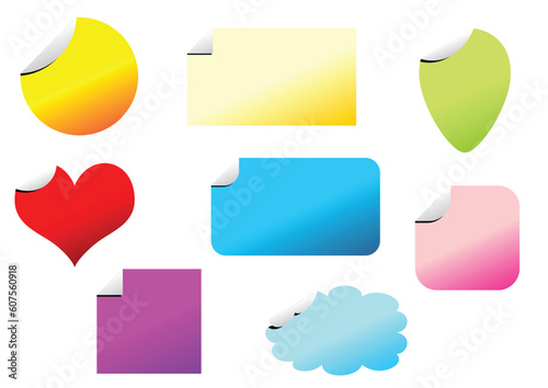 Promotional stickers with different colors and shapes