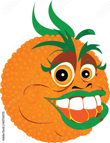 vector illustration of tropic orange cartoon character