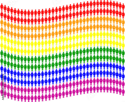 rainbow gay flag made of woman pictogram
