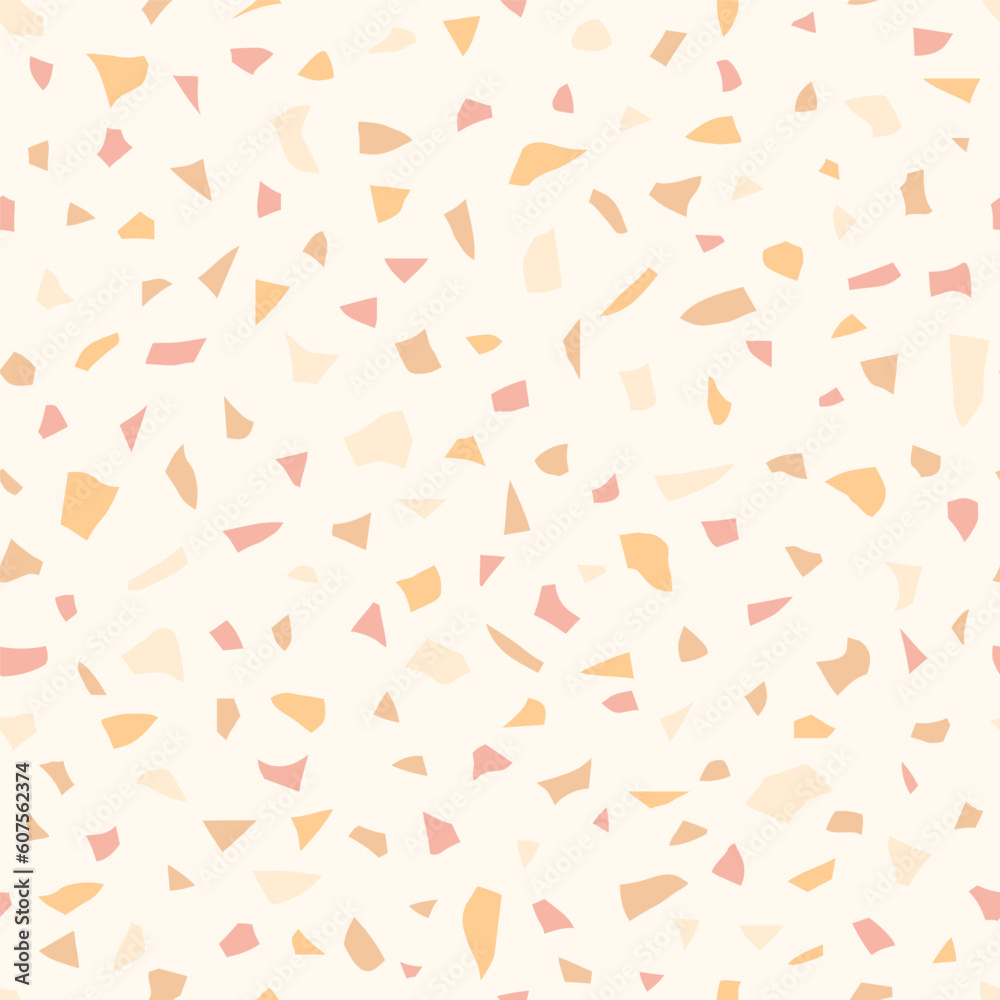 Naklejka premium Vector abstract seamless pattern. Terrazzo floor tile imitation, stone texture. Trendy design for fabric, wrapping, backgrounds, wallpaper, textile.