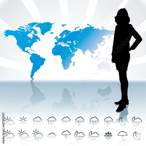 weathet forecast and icons - vector