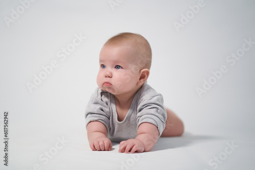 portrait of a baby with chubby cheeks