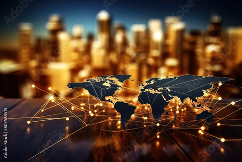 graphic background Business and economic growth on a global business network