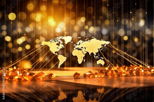 graphic background Business and economic growth on a global business network