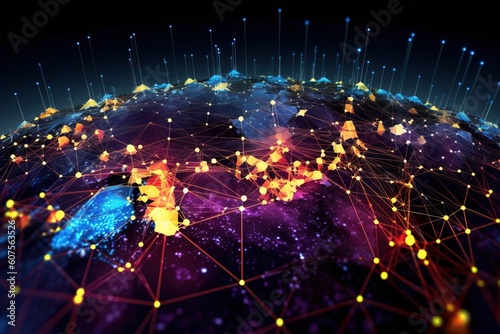 graphic background Business and economic growth on a global business network