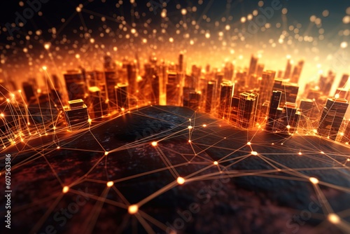 graphic background Business and economic growth on a global business network