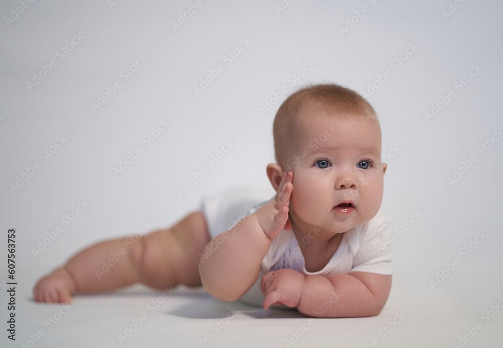 portrait of a newborn baby, on a light background portrait of a newborn baby, on a light background