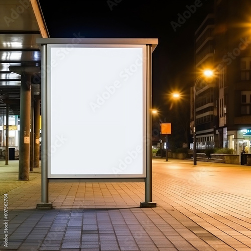 Blank Signboard Mockup for Public Advertisements, generative AI