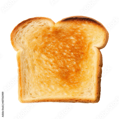 Bread slice lightly toasted isolated white and transparent background, png