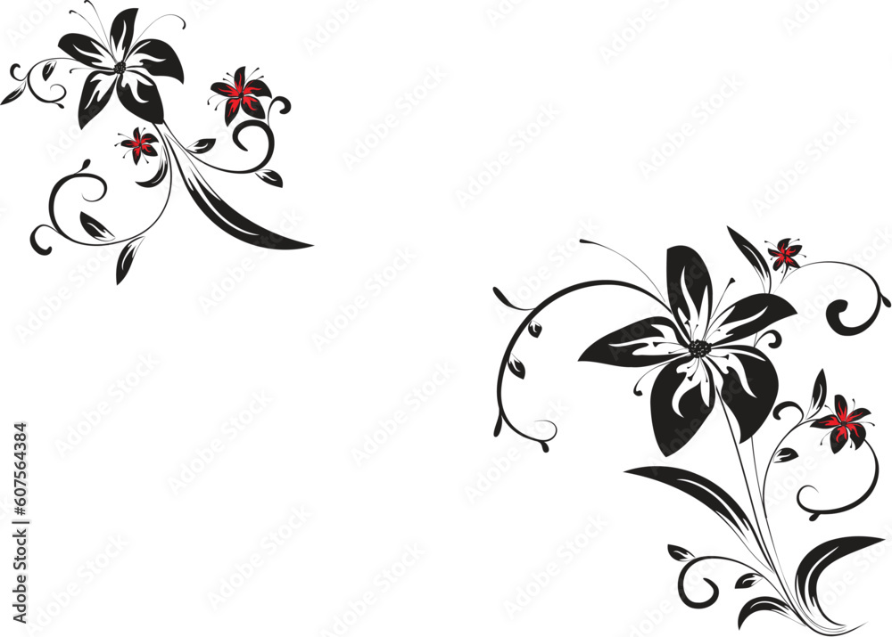 Decorative floral ornament in vector