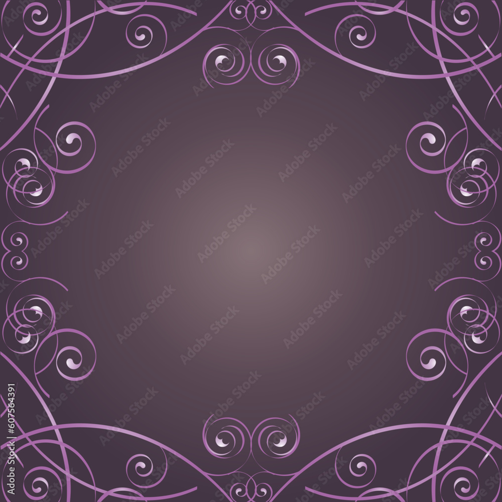 Vector image of frame with swirls.