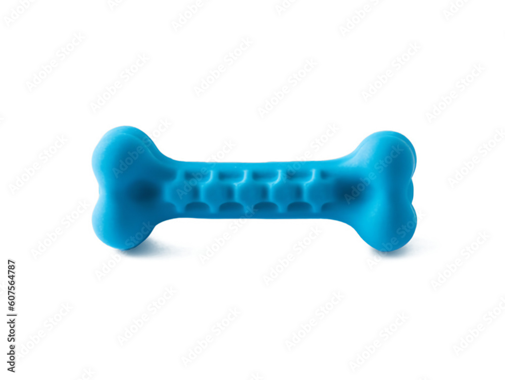 Blue rubber dog bone isolated on transparent or white background, png Blue rubber dog bone isolated on transparent or white background, png