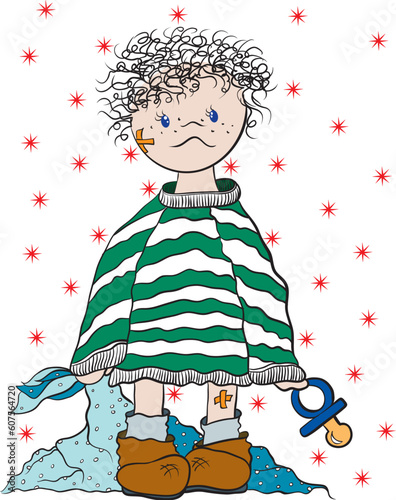 illustration of an young boy