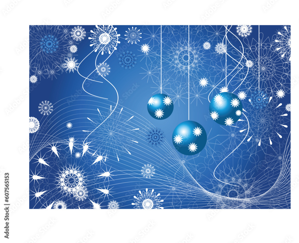 Fototapeta premium Christmas abstraction with snowflakes