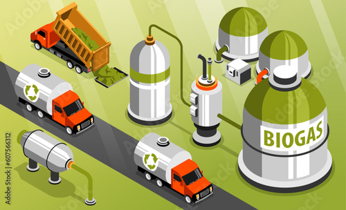 Biogas Isometric Background
