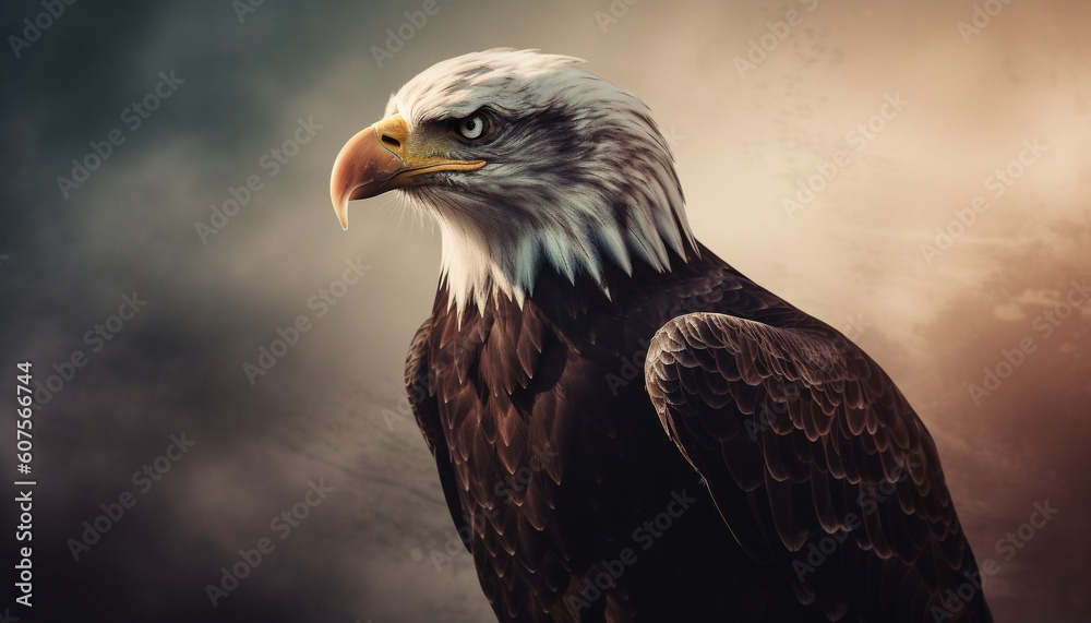Fototapeta premium Majestic bird of prey soaring with freedom generated by AI