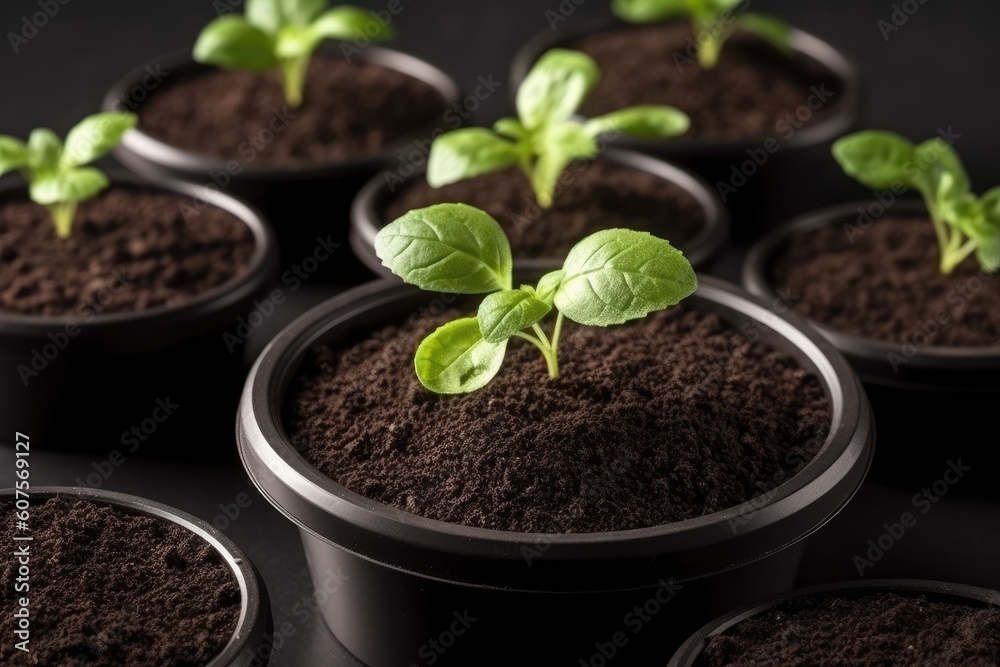 collection of potted plants in various sizes and shapes Generative AI collection of potted plants in various sizes and shapes Generative AI