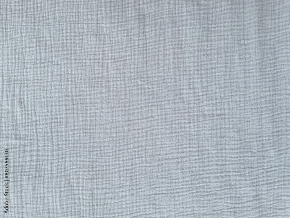 Muslin cloth texture background in grey tones. Muslin cotton fabric  - obrazy, fototapety, plakaty 