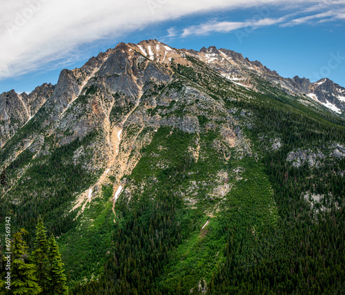 Rugged mountains at Washington Pass in the NW Cascades WA