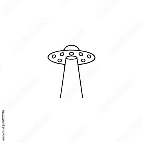 vector illustration doodle ufo concept