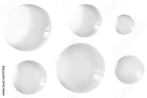 Circles, balls, bubbles. Transparent. On a blank background. PNG