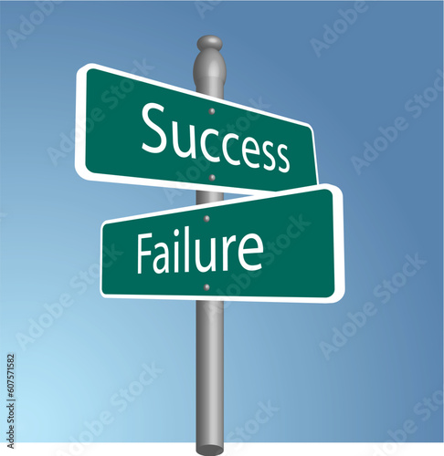 Success and Failure Crossroads sign