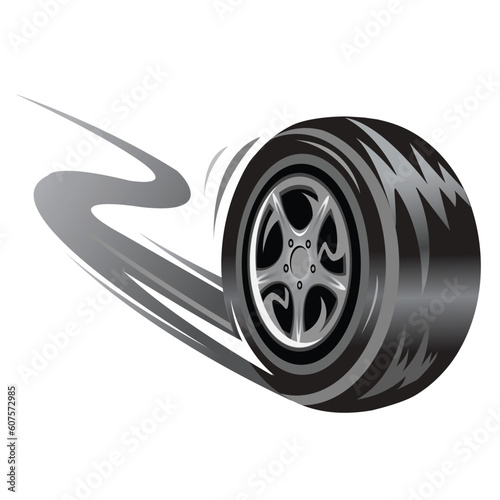 vector  racing wheel. Speed related illustration