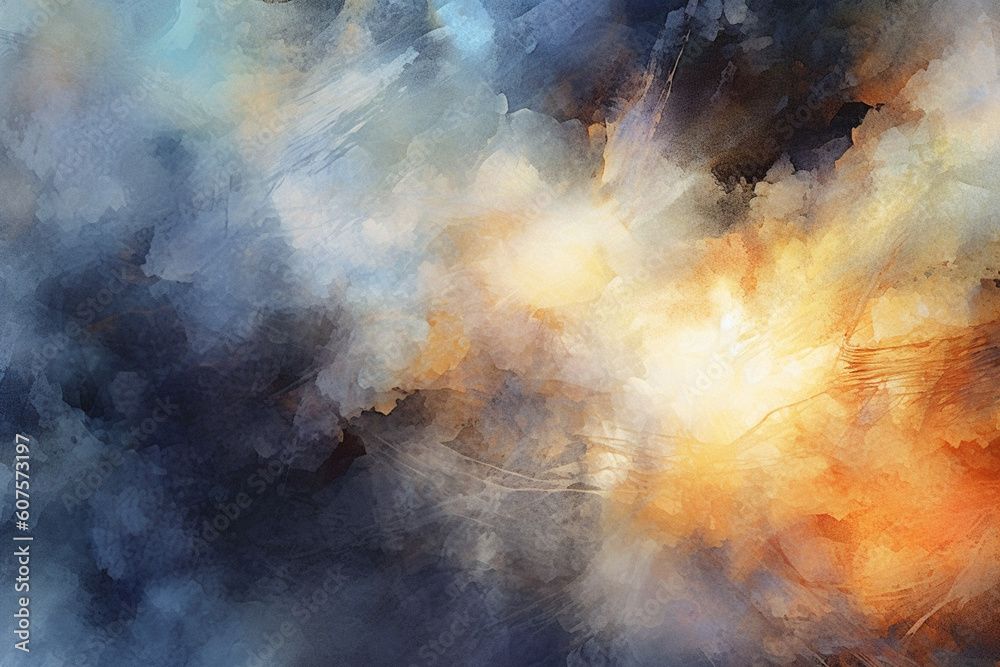 background with clouds and sun ai generative