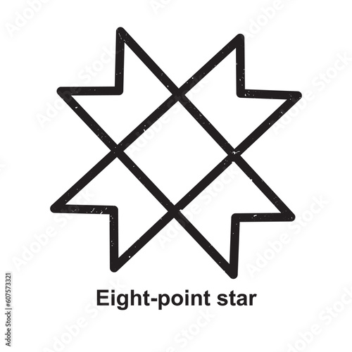 Eight-point star - Berber Symbol, Amazigh Symbol, North African Amazigh Berber Symbols Meaning, Vector