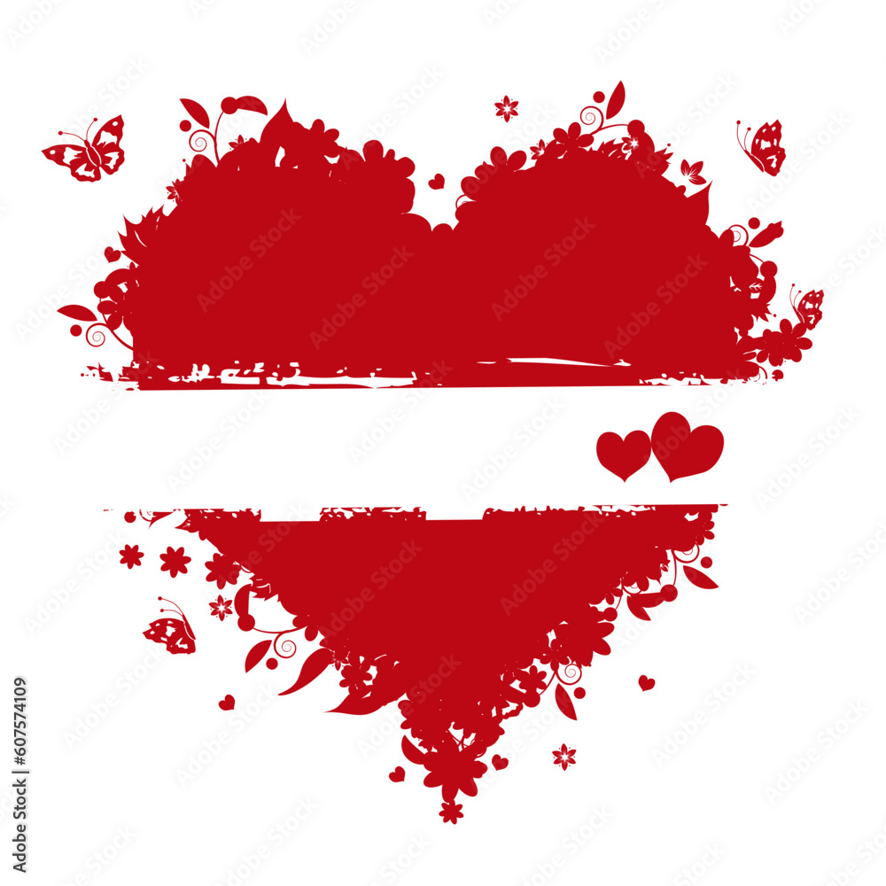Floral heart shape for your design Floral heart shape for your design