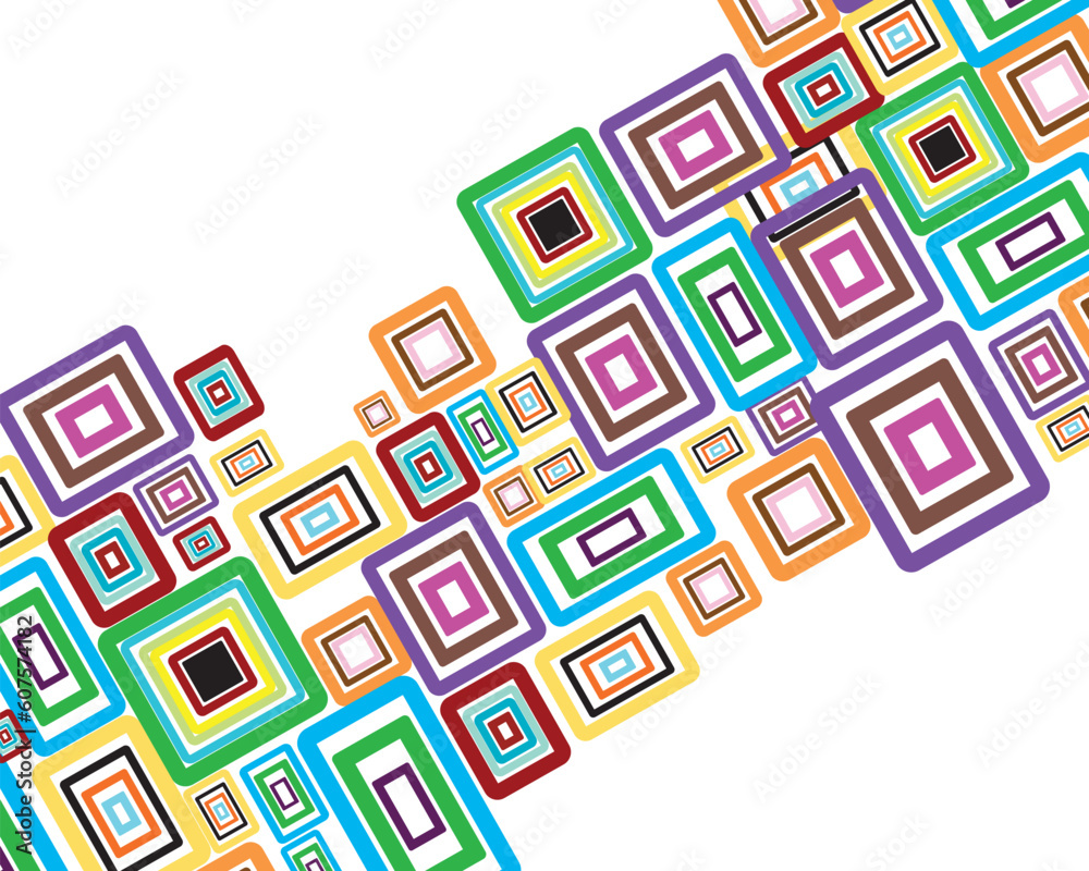 Rectangle stroke elements vector background in different coloros