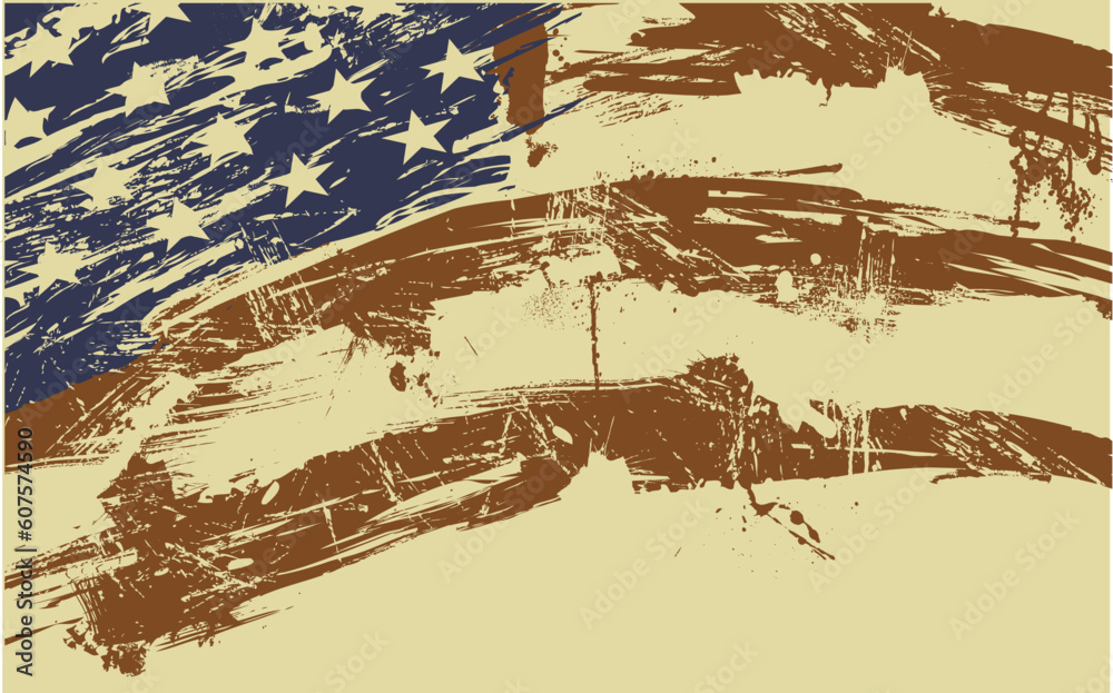 Obraz premium American flag background fully editable vector illustration, can be scaled to any size without quality loss