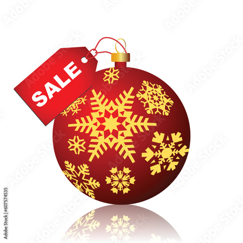 Christmas bulb with snowflakes vector illustration