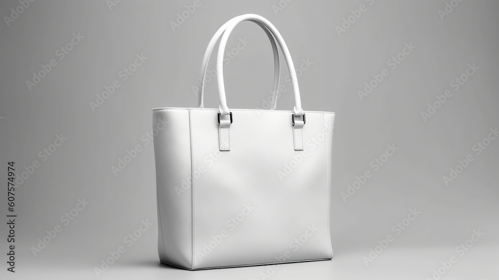 Mock-up of a white tote bag for designers and merchants, Generative AI Mock-up of a white tote bag for designers and merchants, Generative AI