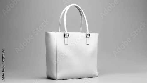 Mock-up of a white tote bag for designers and merchants, Generative AI
