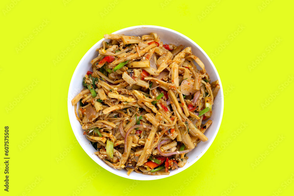 Spicy bamboo shoot salad. Thai food Spicy bamboo shoot salad. Thai food